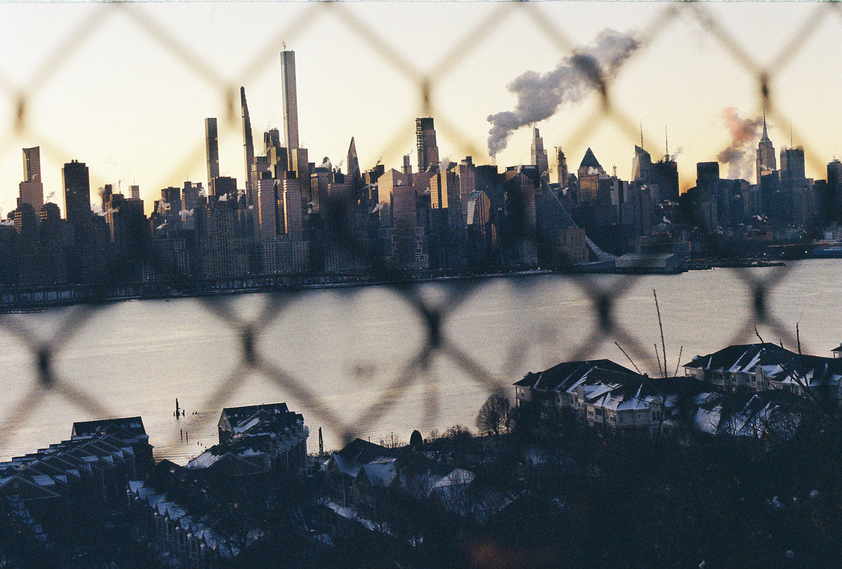 NYC Sunset Through the Fence